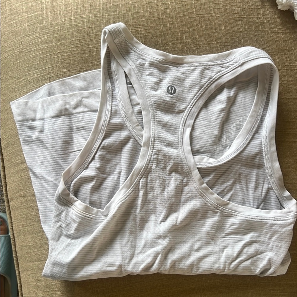 Lululemon White Racerback Tank Top